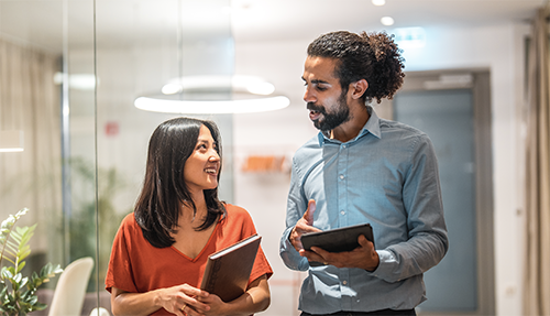 Two professionals in an office